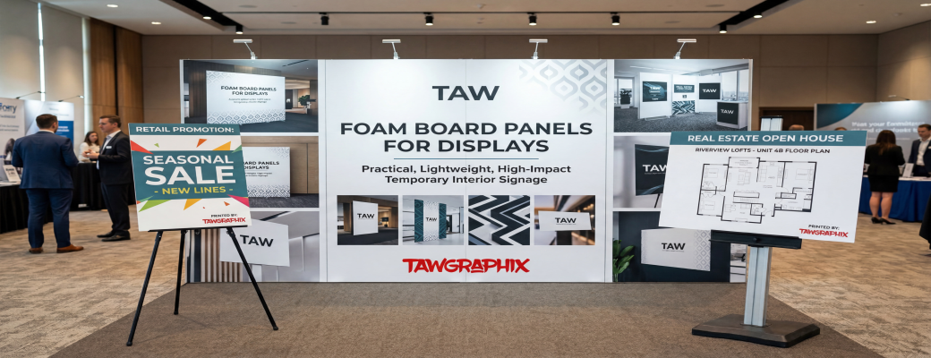 Foam Board Panels for Displays: Uses, Sizes, and Setup Guide – Tawgraphix