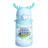 Children's tumbler with reindeer design and 'Your Design' text on a white background