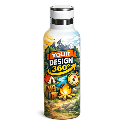 24 oz White Custom Sport Bottle