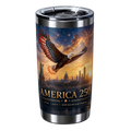 Tumbler with American flag eagle design and 'America 250' text  