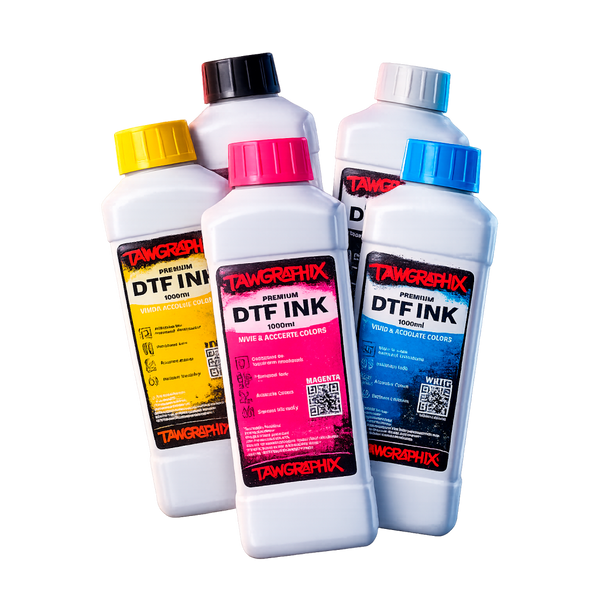 DTF Transfer Ink | Professional CMYK & White 1L – Tawgraphix